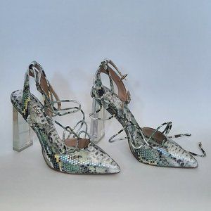 ALDO: Multicoloured Snake Print High Heels, Size 6